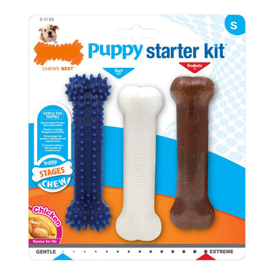Tuggleksak för hundar Nylabone Extreme Chew Starter Kit Valpar Termoplast Kyckling (3 pcs)