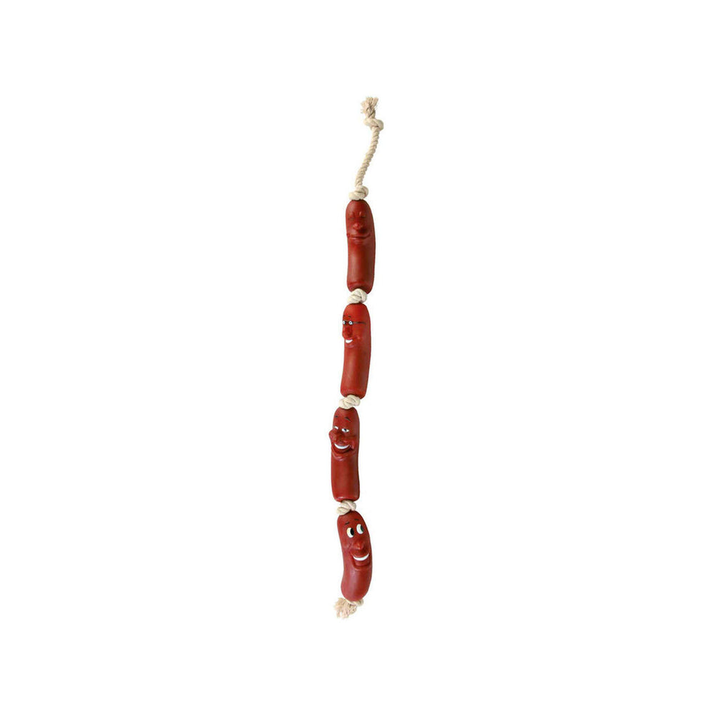 Hundleksak Trixie Sausages on a Rope 75 cm Brun Vinyl Korvar