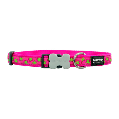 Hundhalsband Red Dingo Stars 20-32 cm Rosa Röd